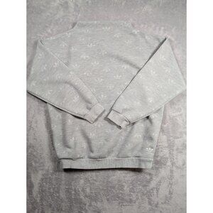 Adidas Sweatshirt Women Size Medium Gray Relaxed Boxy Fit Turtle Neck Streetwear